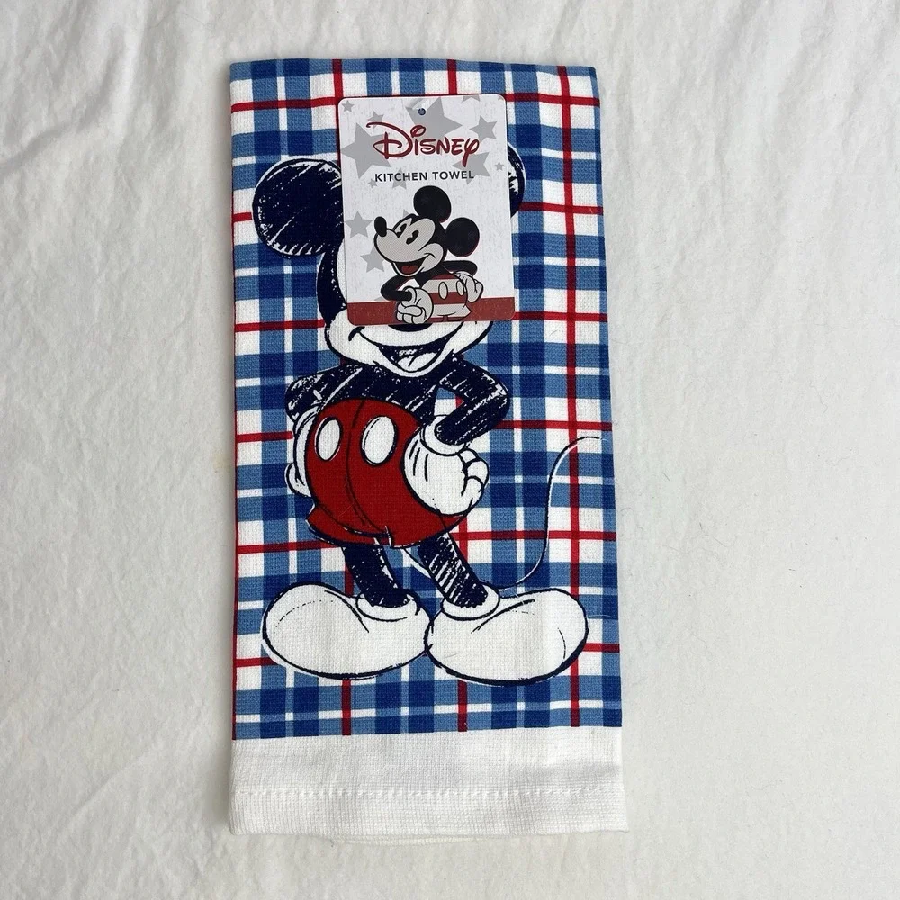 Disney Mickey Mouse Kitchen Dish Towel Sketchbook Red White Blue New With Tags‎